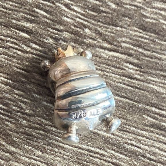 Sterling Silver And 14K Gold Crown Authentic Retired Pandora Queen Bee Charm - Picture 5 of 8